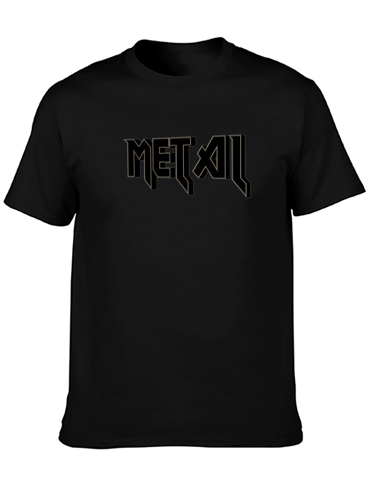Metal Graphic Black T-Shirt for Men
