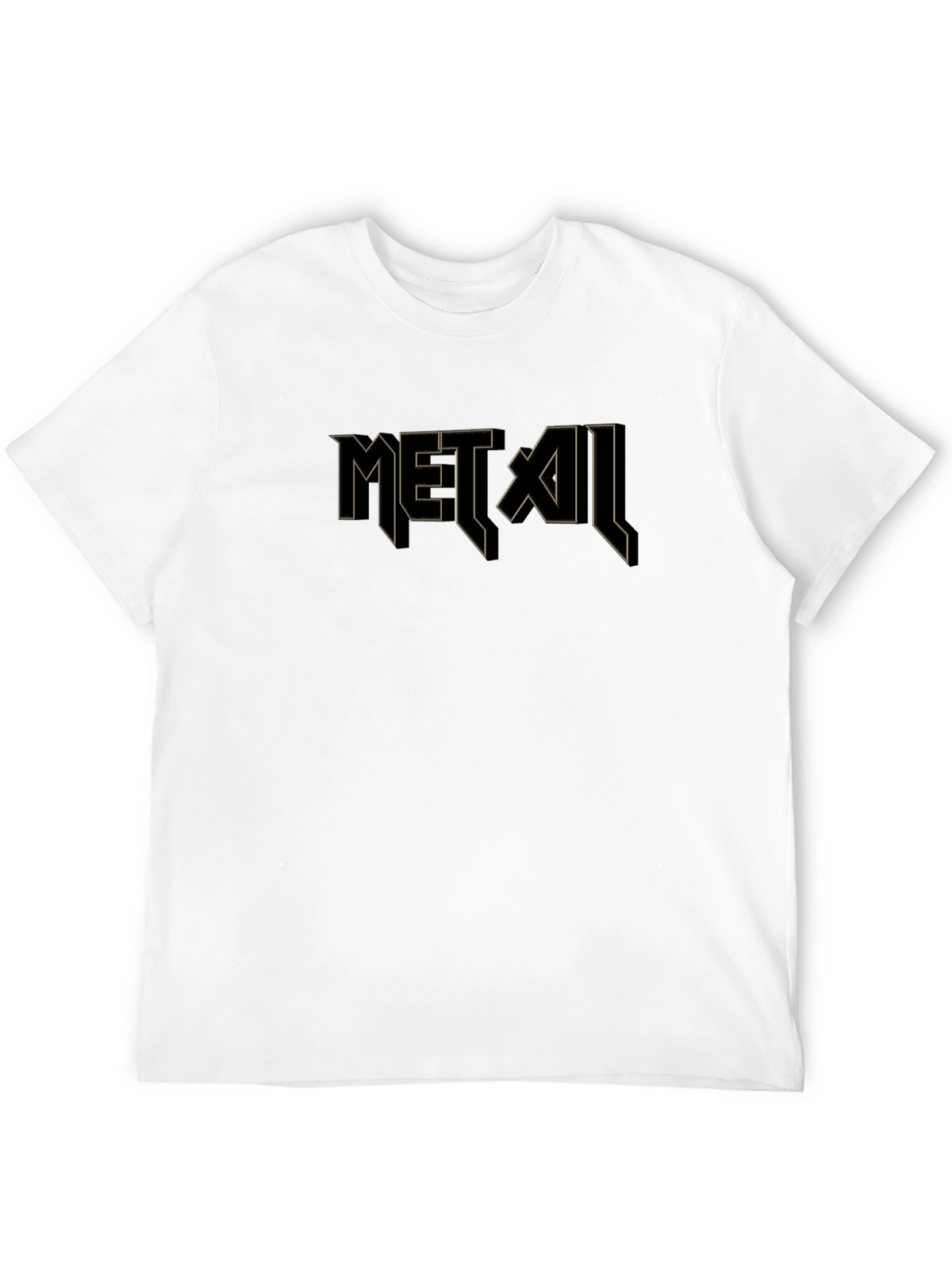 Metal Graphic Black T-Shirt for Men