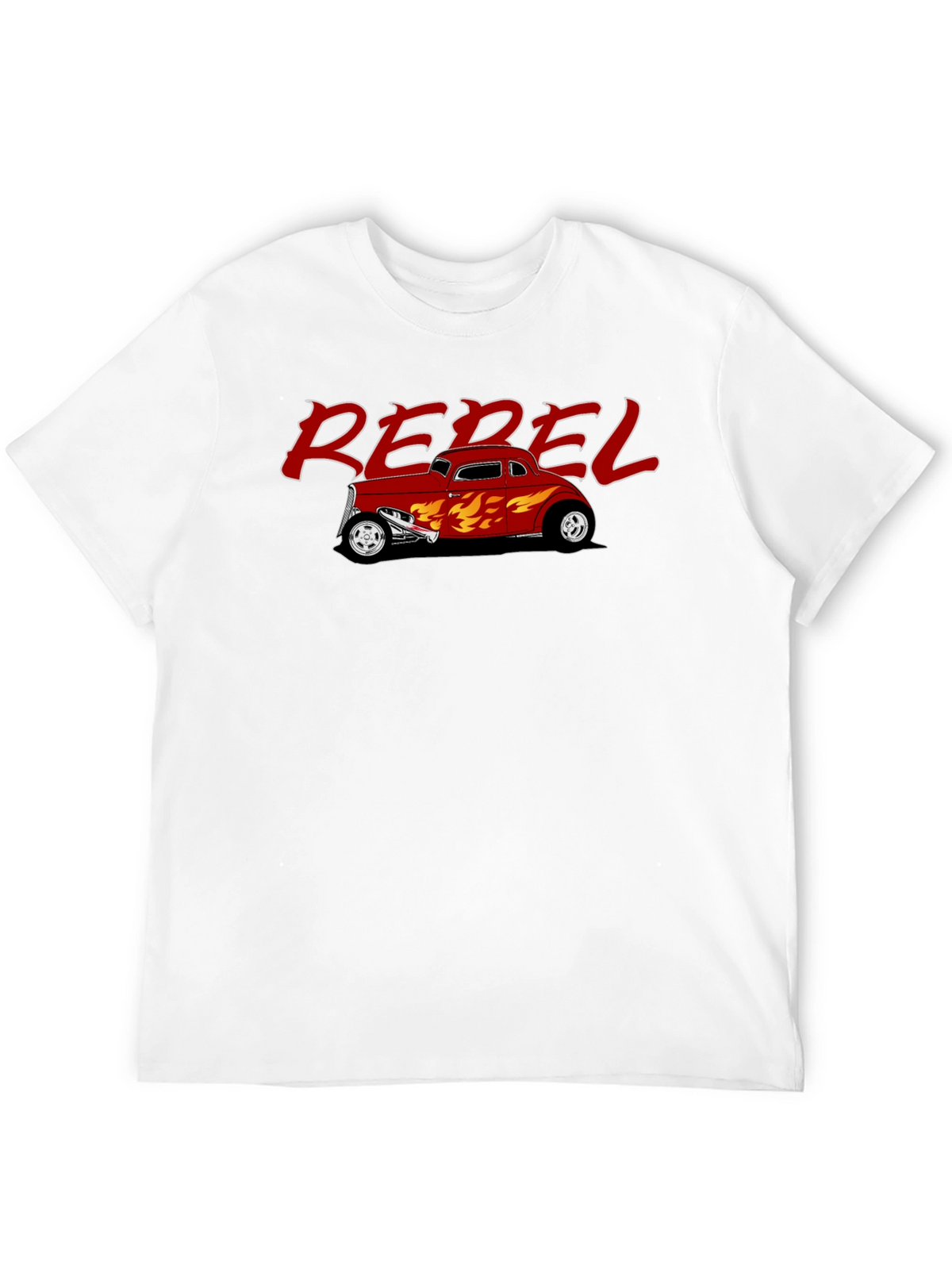 Rebel Hot Rod Flames Graphic T-Shirt