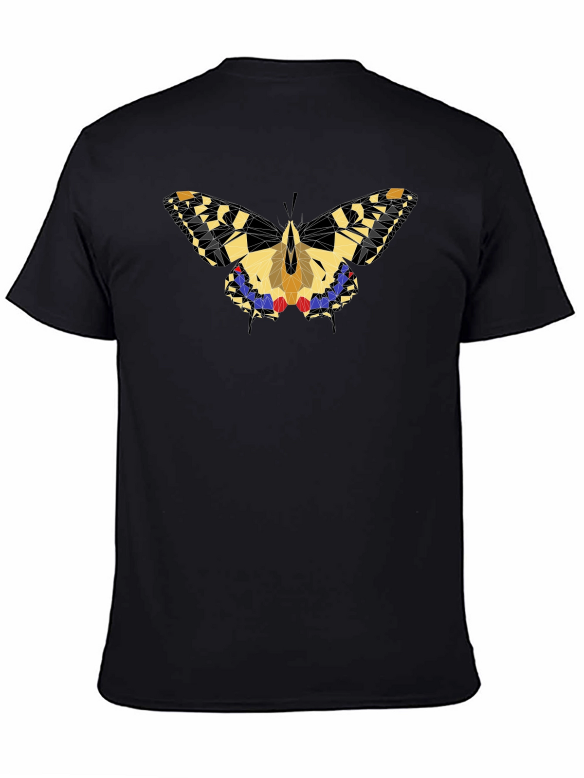Geometric Butterfly Graphic Black T-Shirt
