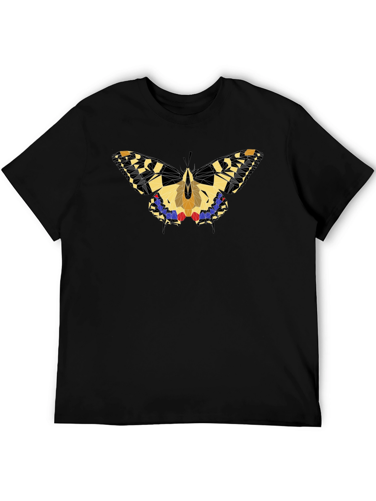 Geometric Butterfly Graphic Black T-Shirt
