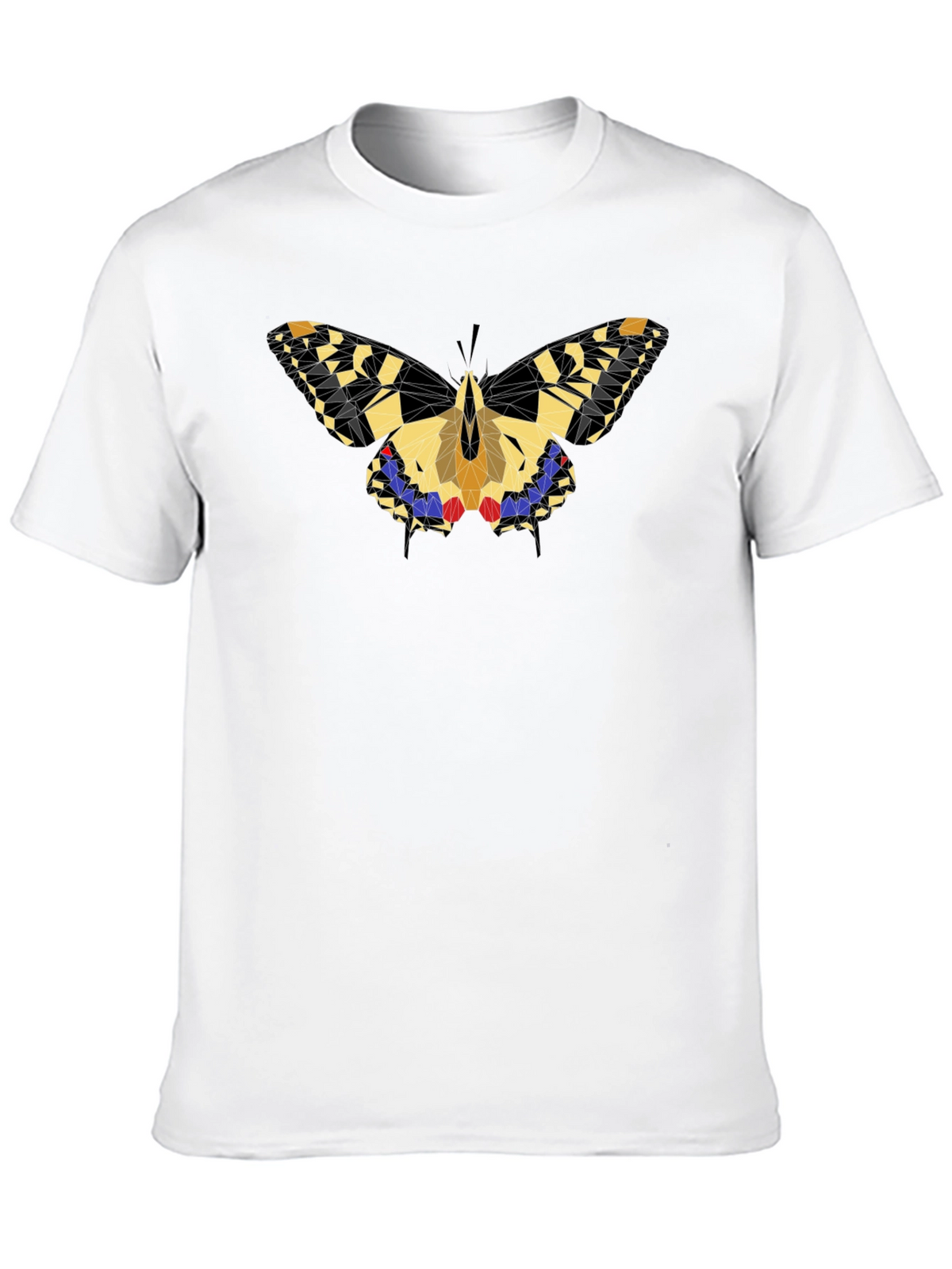 Geometric Butterfly Graphic Black T-Shirt