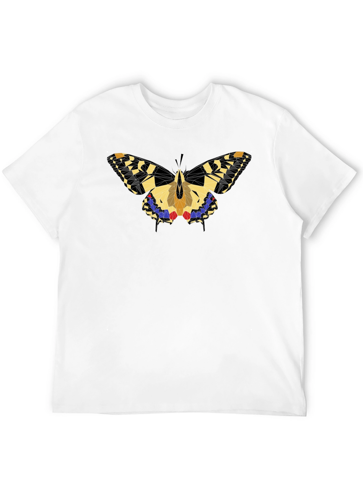 Geometric Butterfly Graphic Black T-Shirt