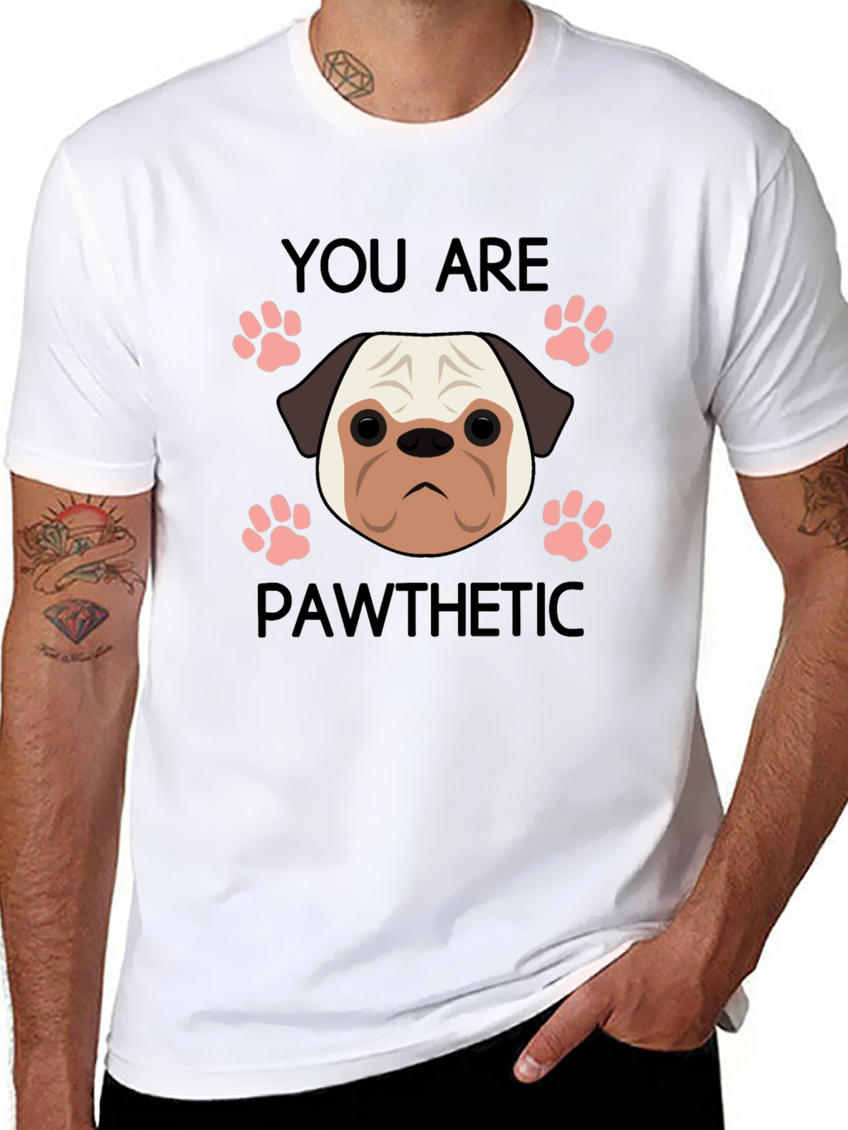 Pawthetic Pug Graphic T-Shirt