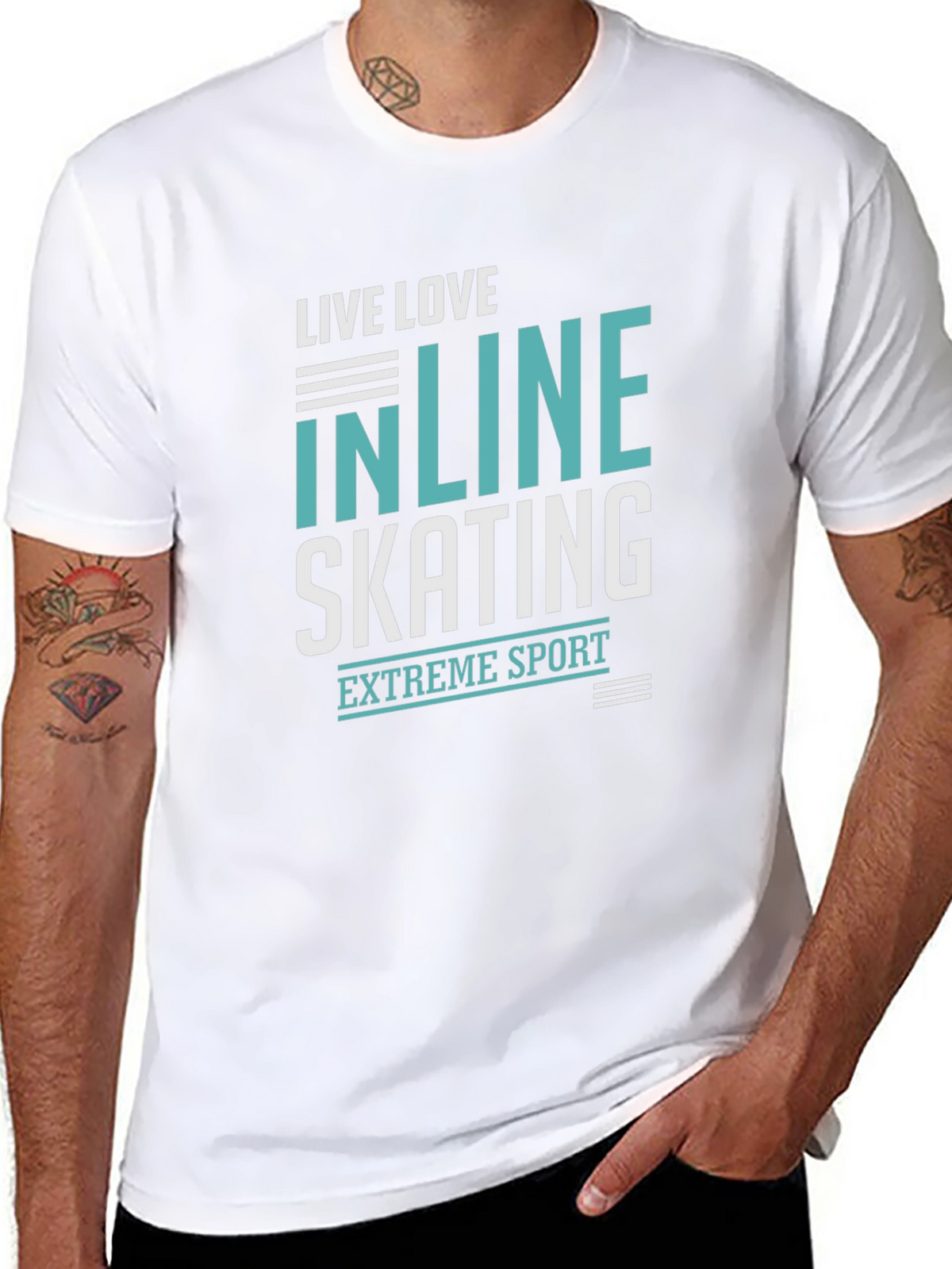 Inline Skating Extreme Sport Black Graphic T-Shirt