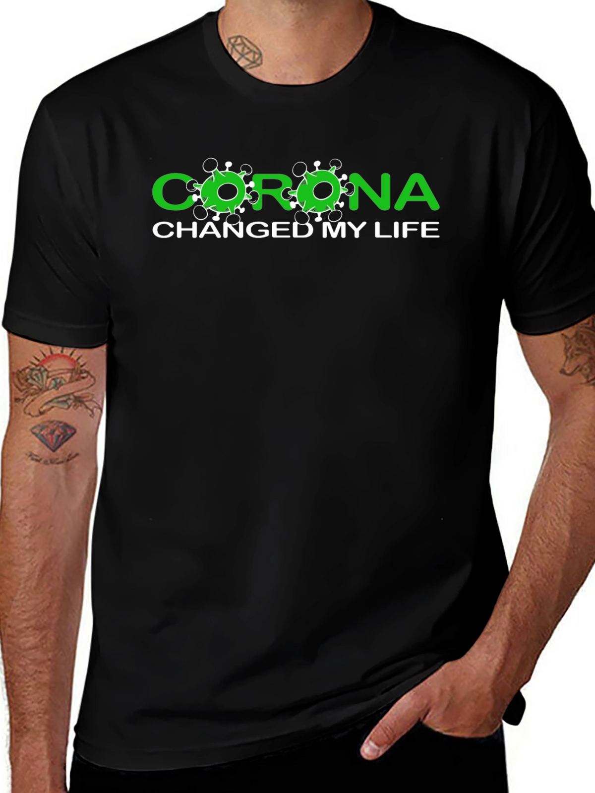 Corona Changed My Life Black T-Shirt