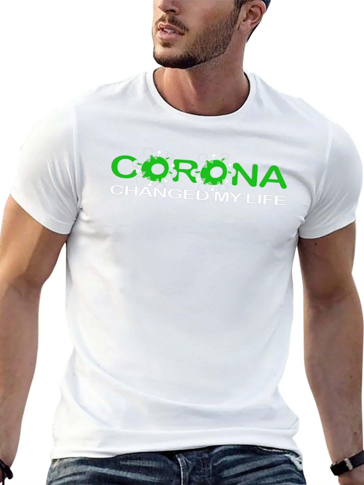 Corona Changed My Life Black T-Shirt