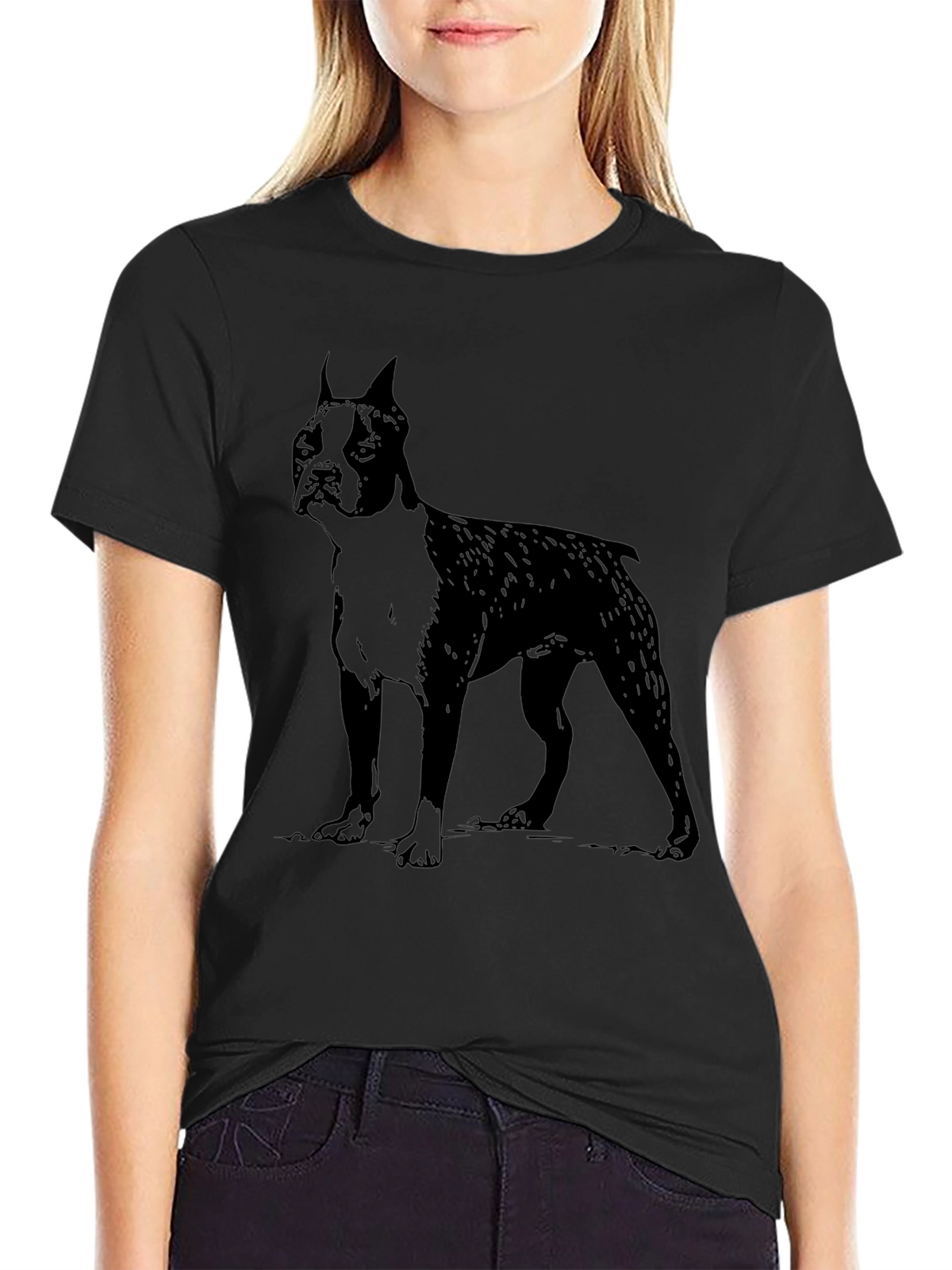 Boston Terrier Dog Graphic Tee - Black
