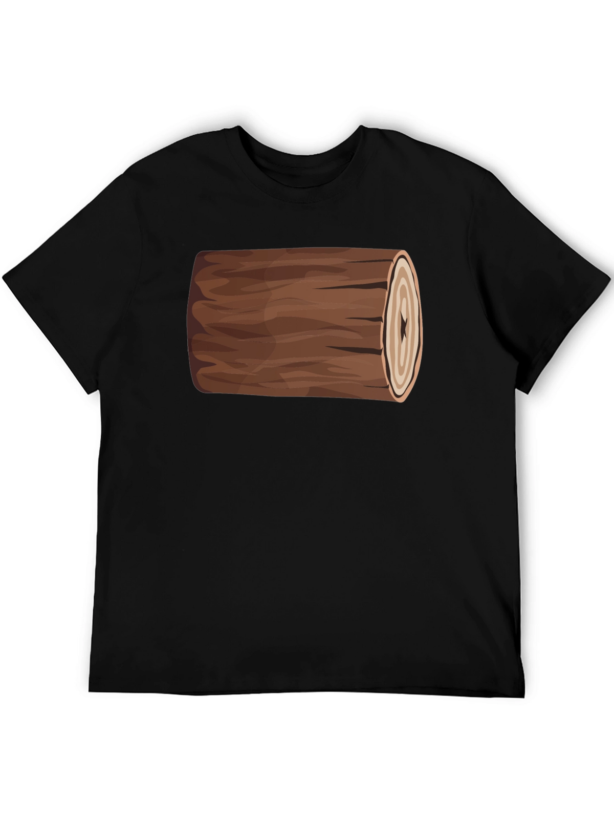 Funny Log Graphic Tee - Black Cotton T-Shirt