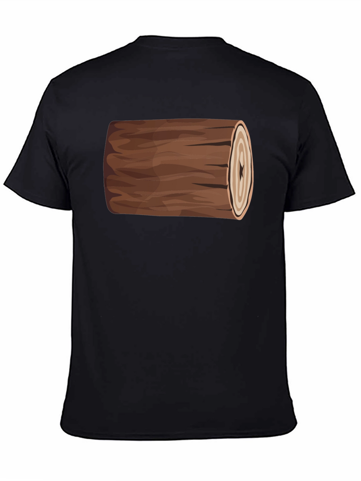 Funny Log Graphic Tee - Black Cotton T-Shirt