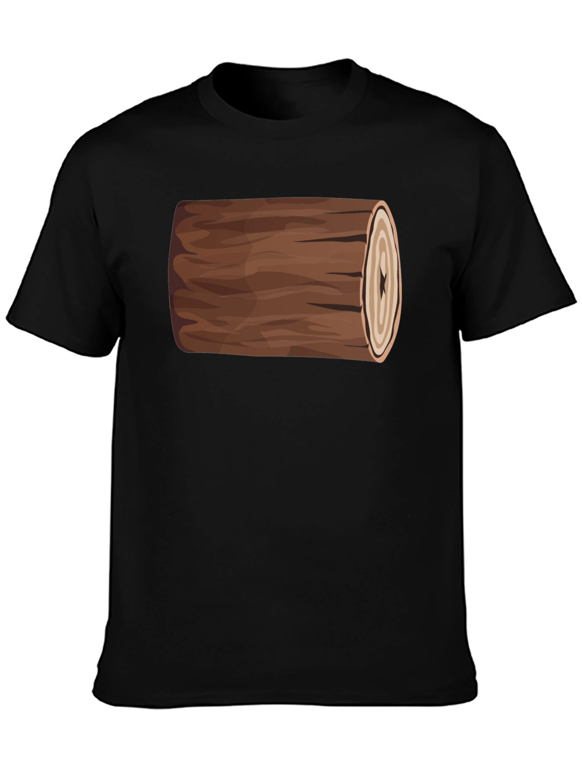 Funny Log Graphic Tee - Black Cotton T-Shirt