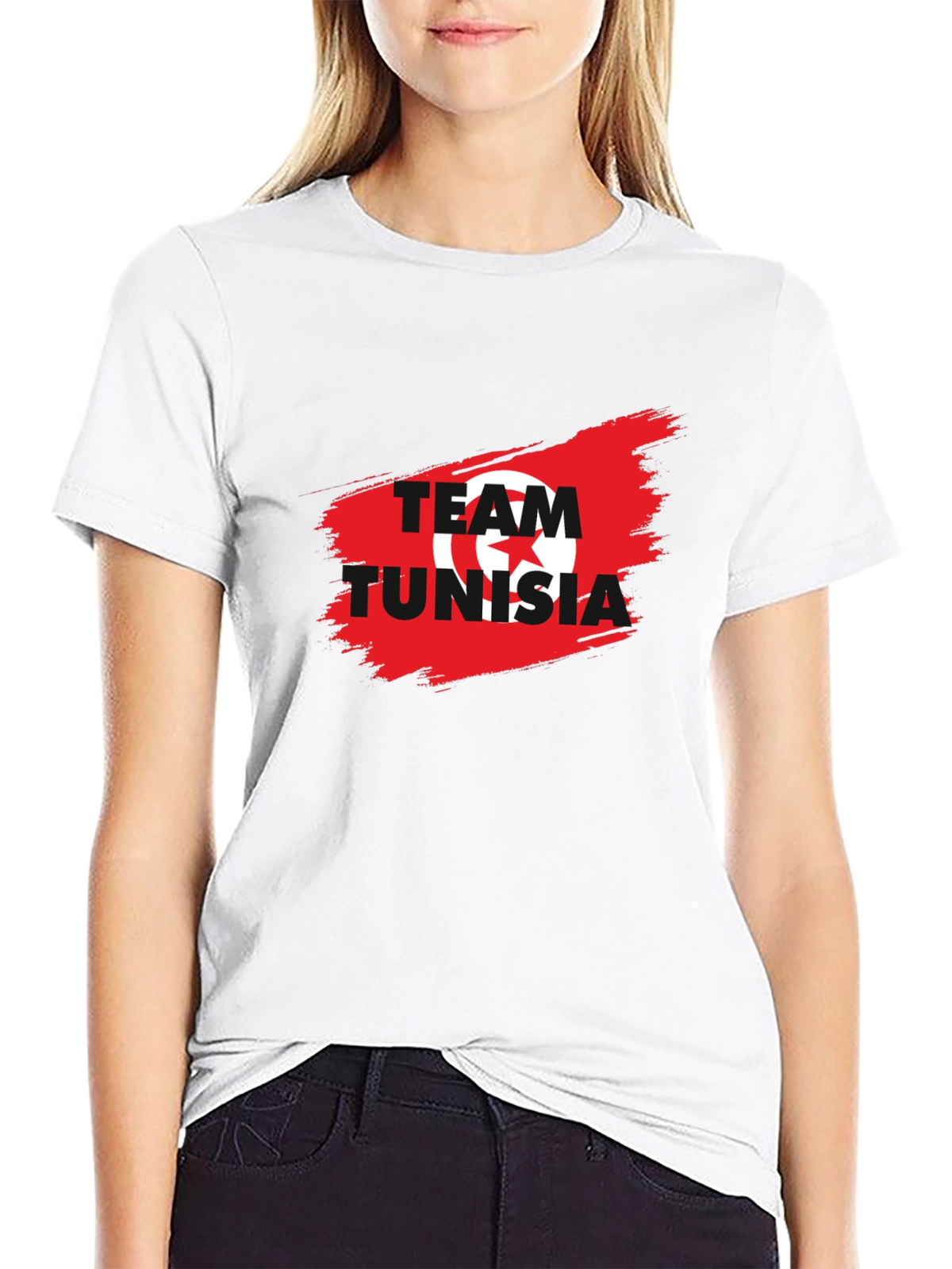Team Tunisia Graphic T-Shirt - Black Cotton Tee
