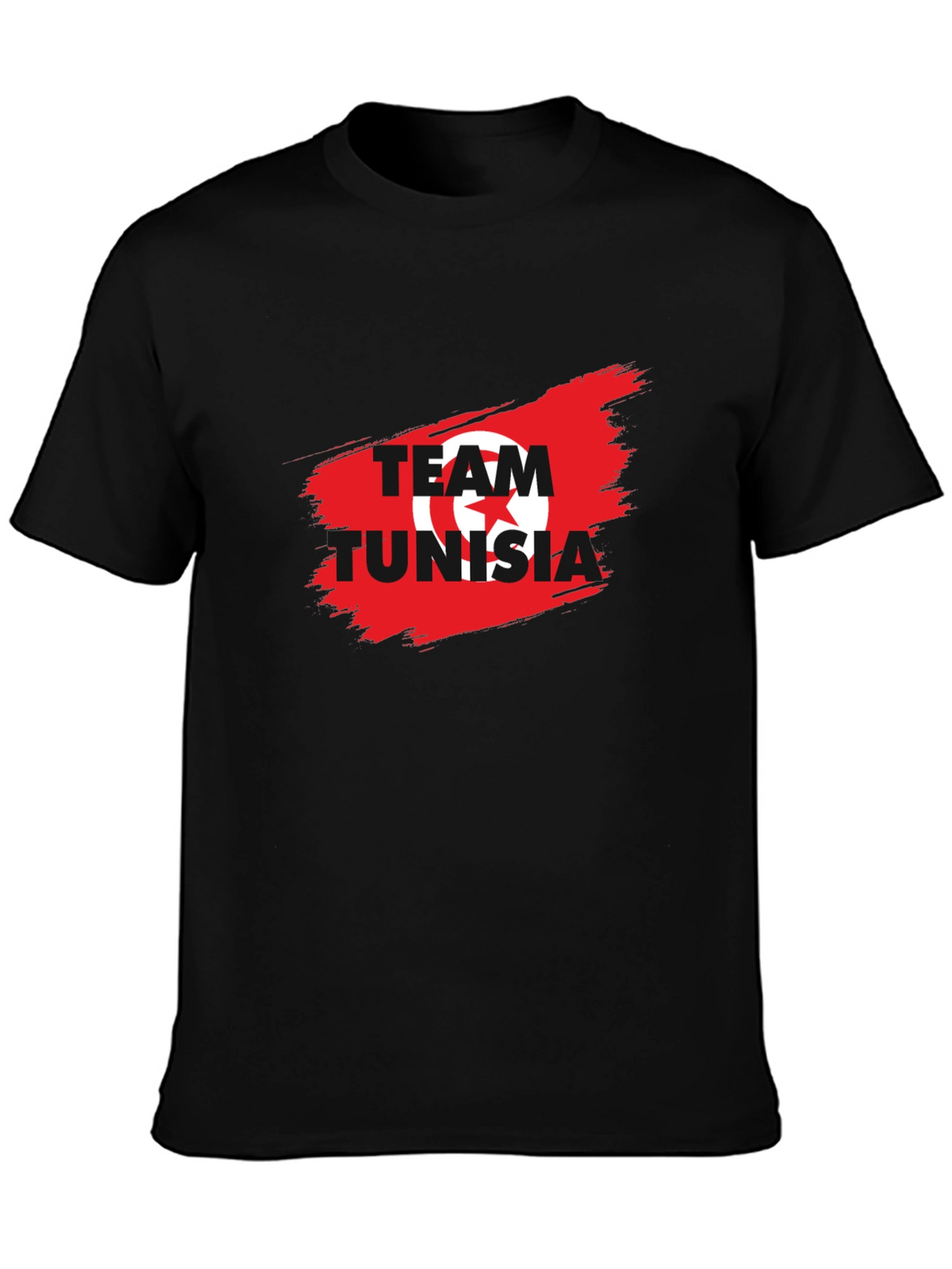 Team Tunisia Graphic T-Shirt - Black Cotton Tee