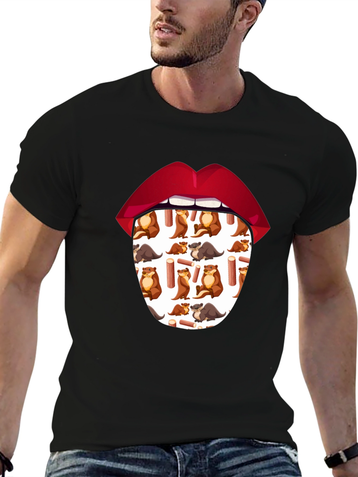 Otter Tongue T-Shirt - Unique Graphic Tee