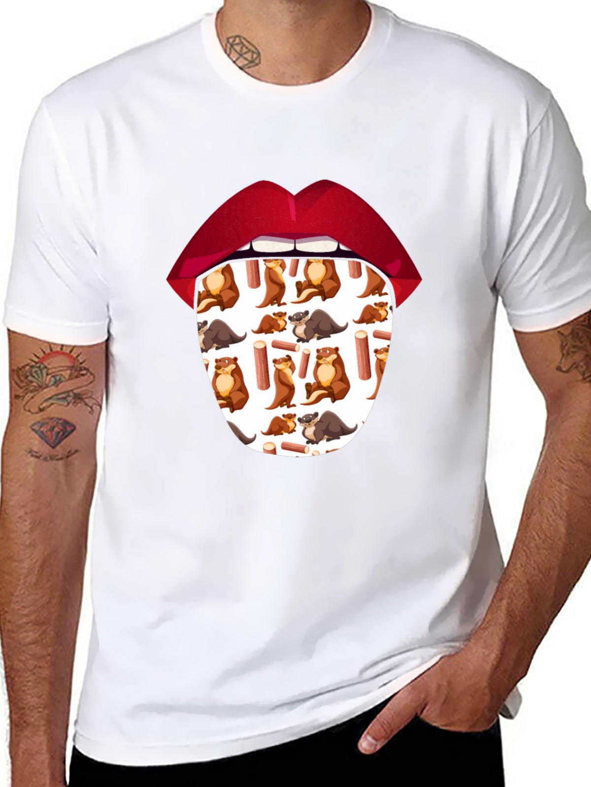Otter Tongue T-Shirt - Unique Graphic Tee