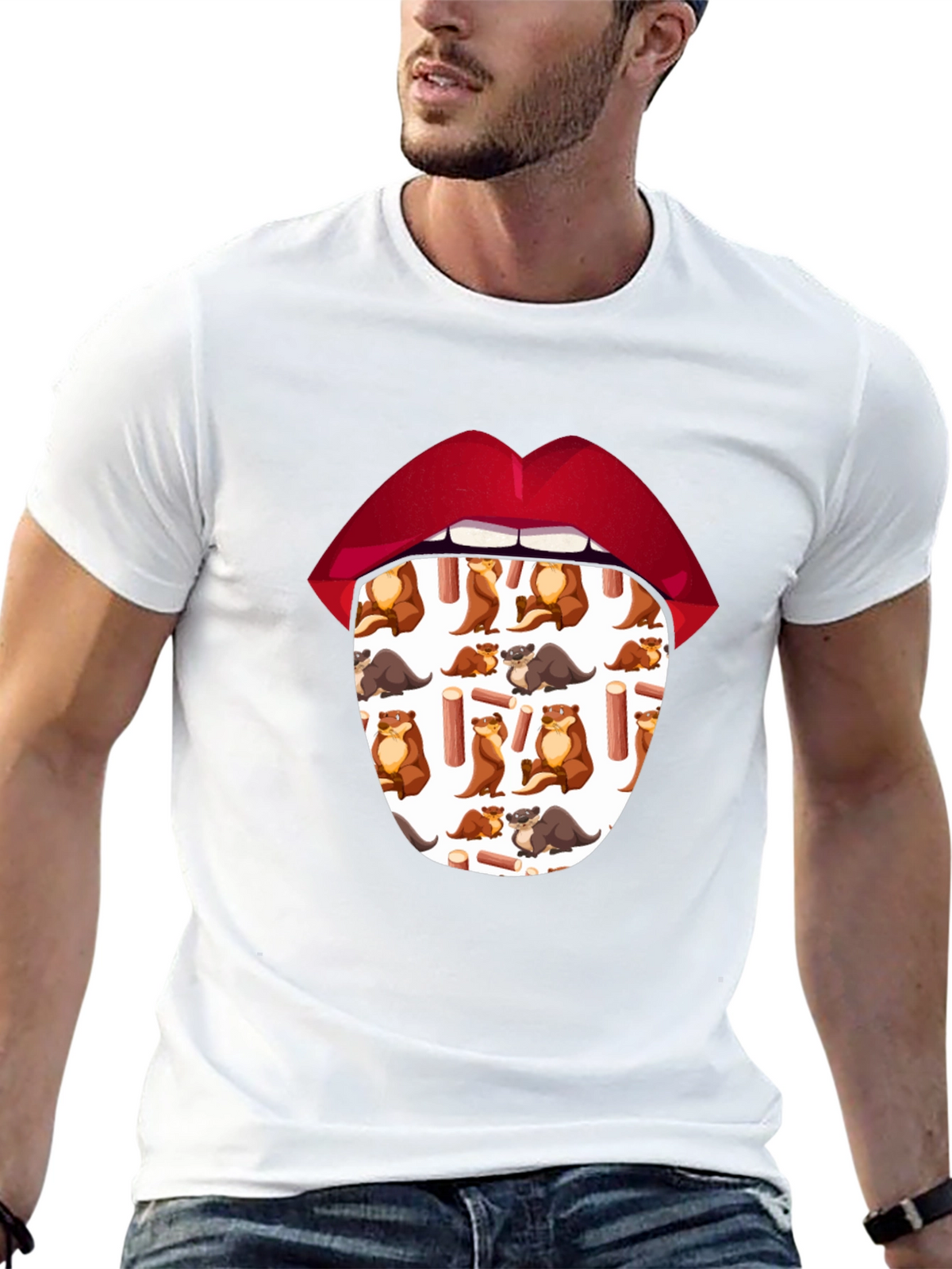 Otter Tongue T-Shirt - Unique Graphic Tee