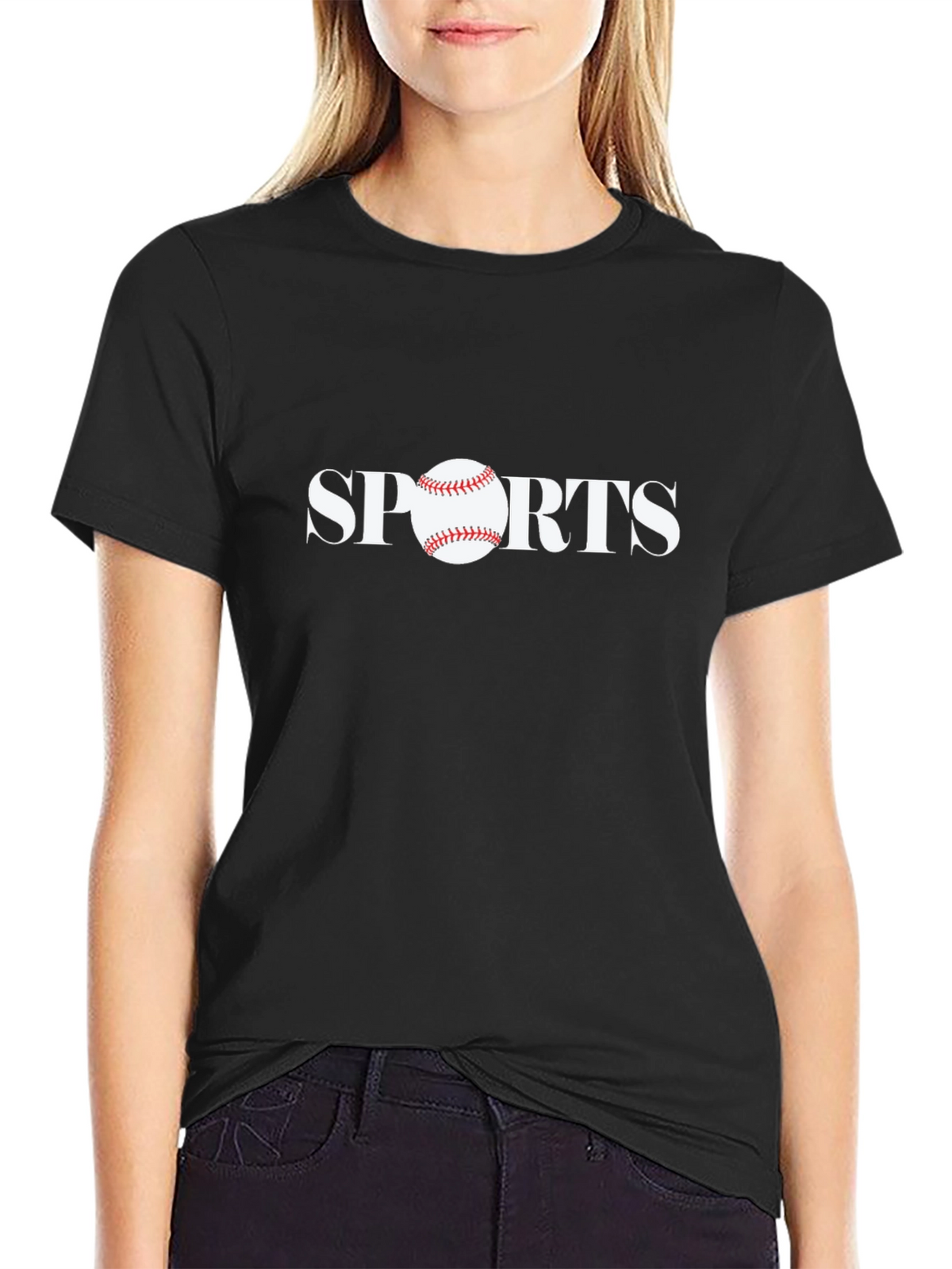 Sports Baseball Graphic Tee - Black
