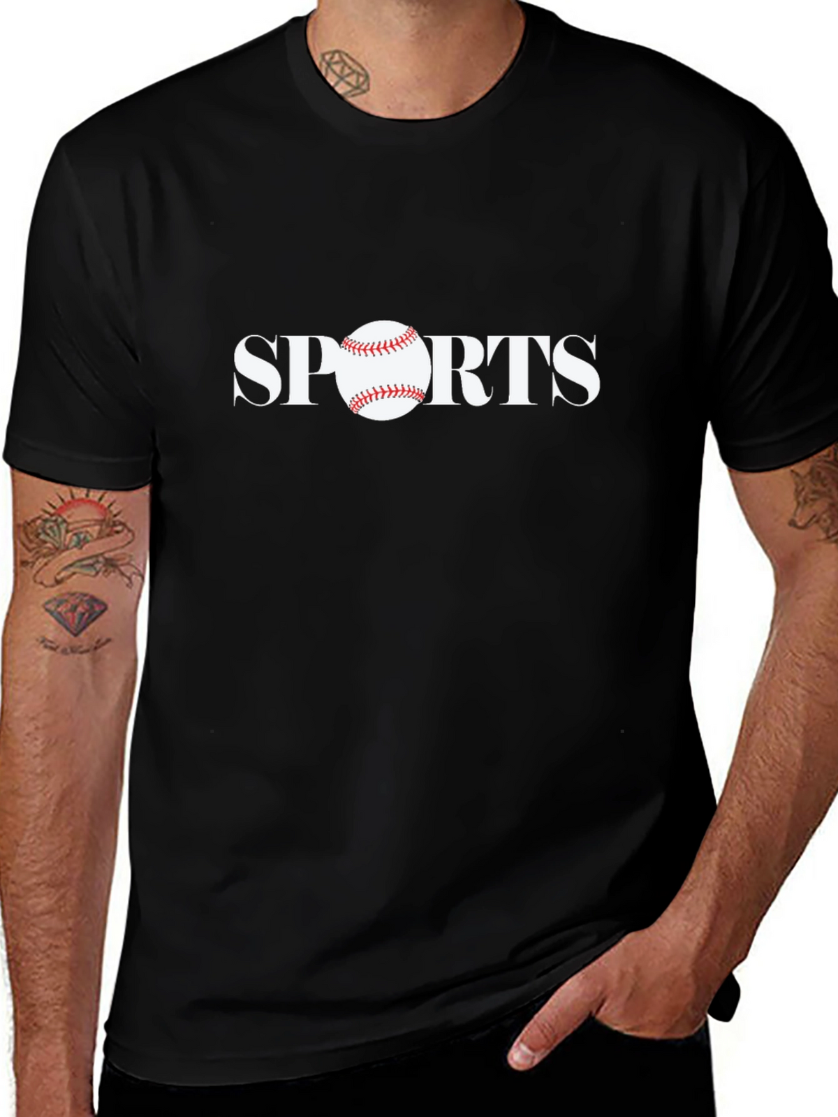 Sports Baseball Graphic Tee - Black