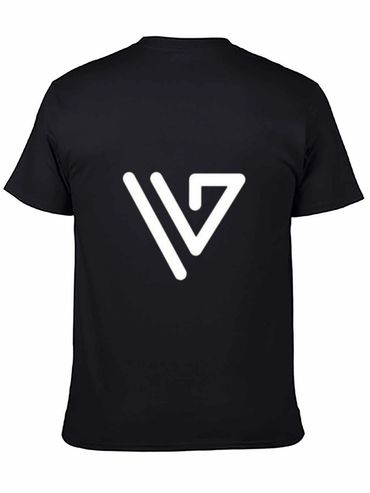 Modern White Logo Tee - Black