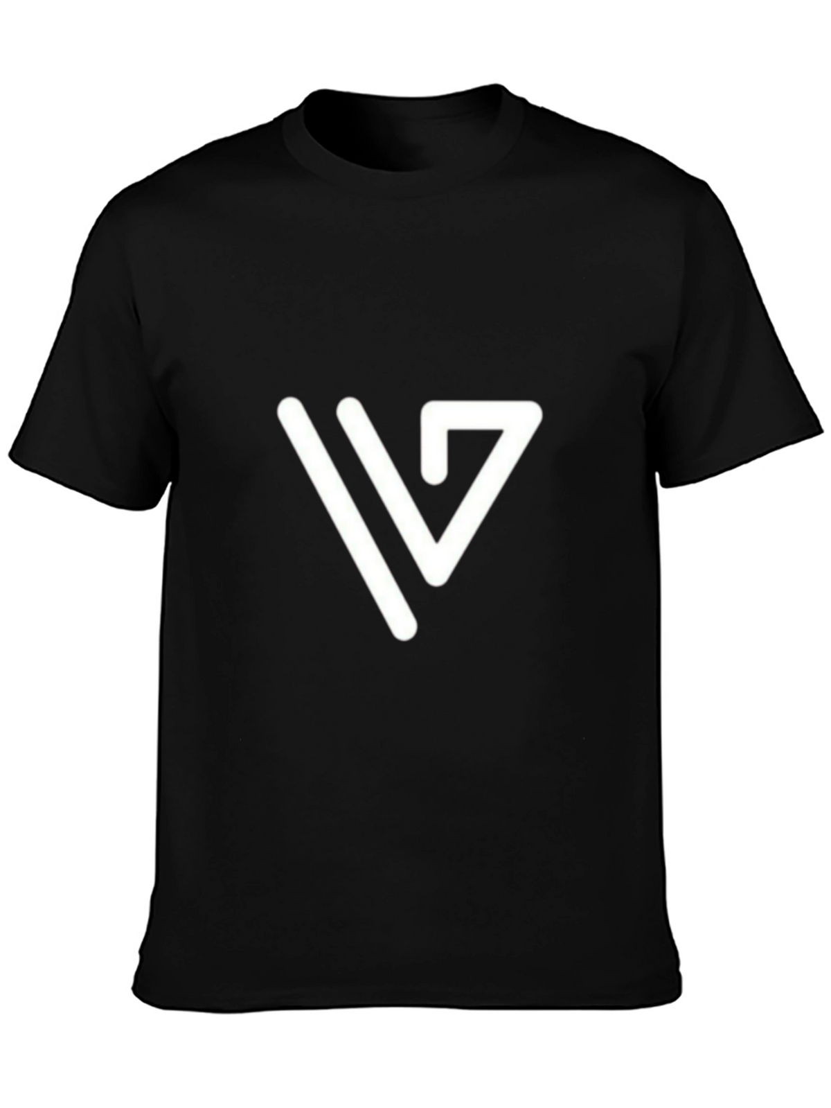 Modern White Logo Tee - Black