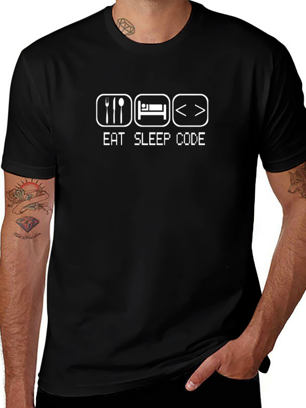 Eat Sleep Code Programmer T-Shirt - Black