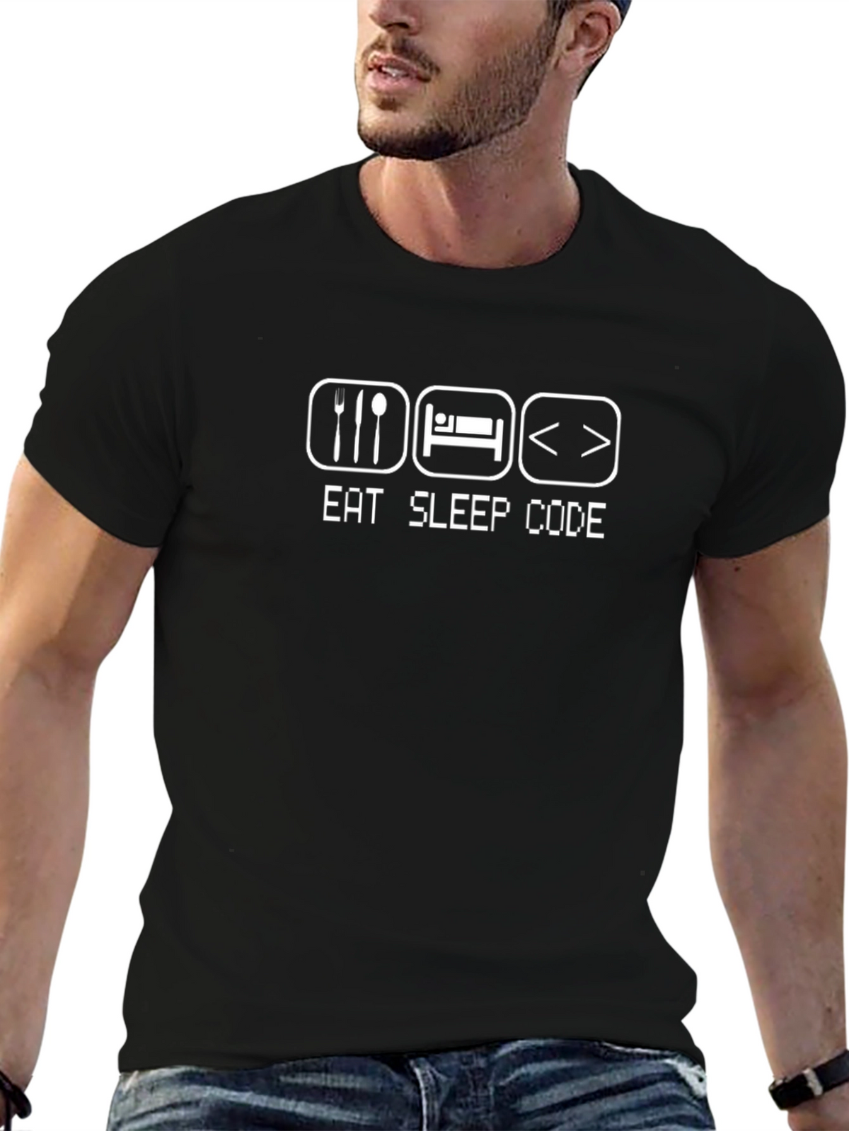 Eat Sleep Code Programmer T-Shirt - Black
