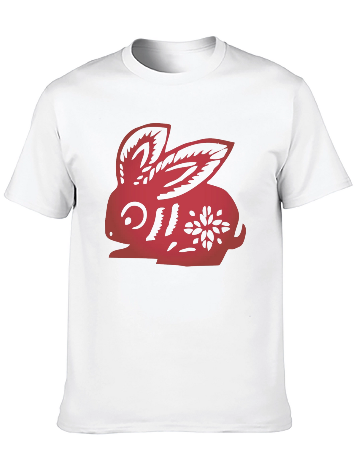 Red Rabbit Graphic Black T-Shirt