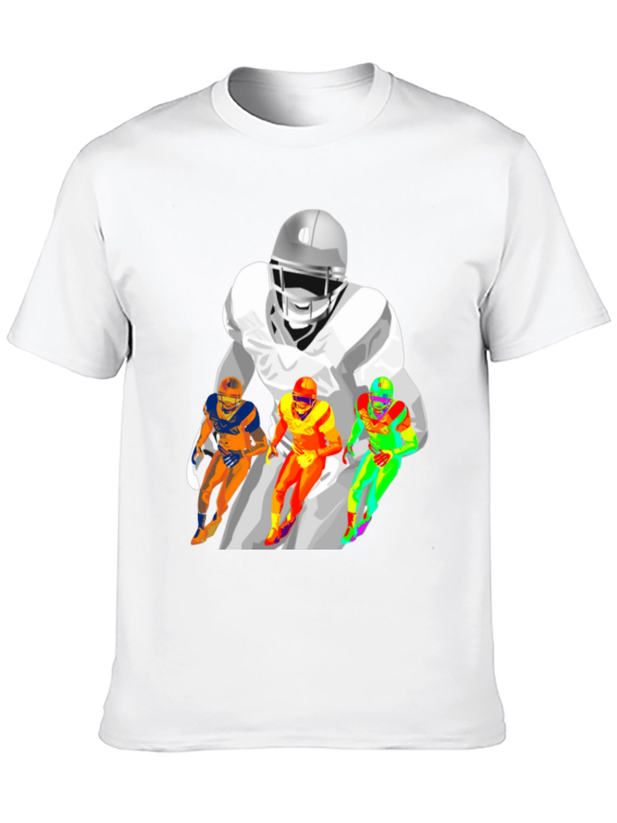 Football Player Graphic Print Black T-Shirt