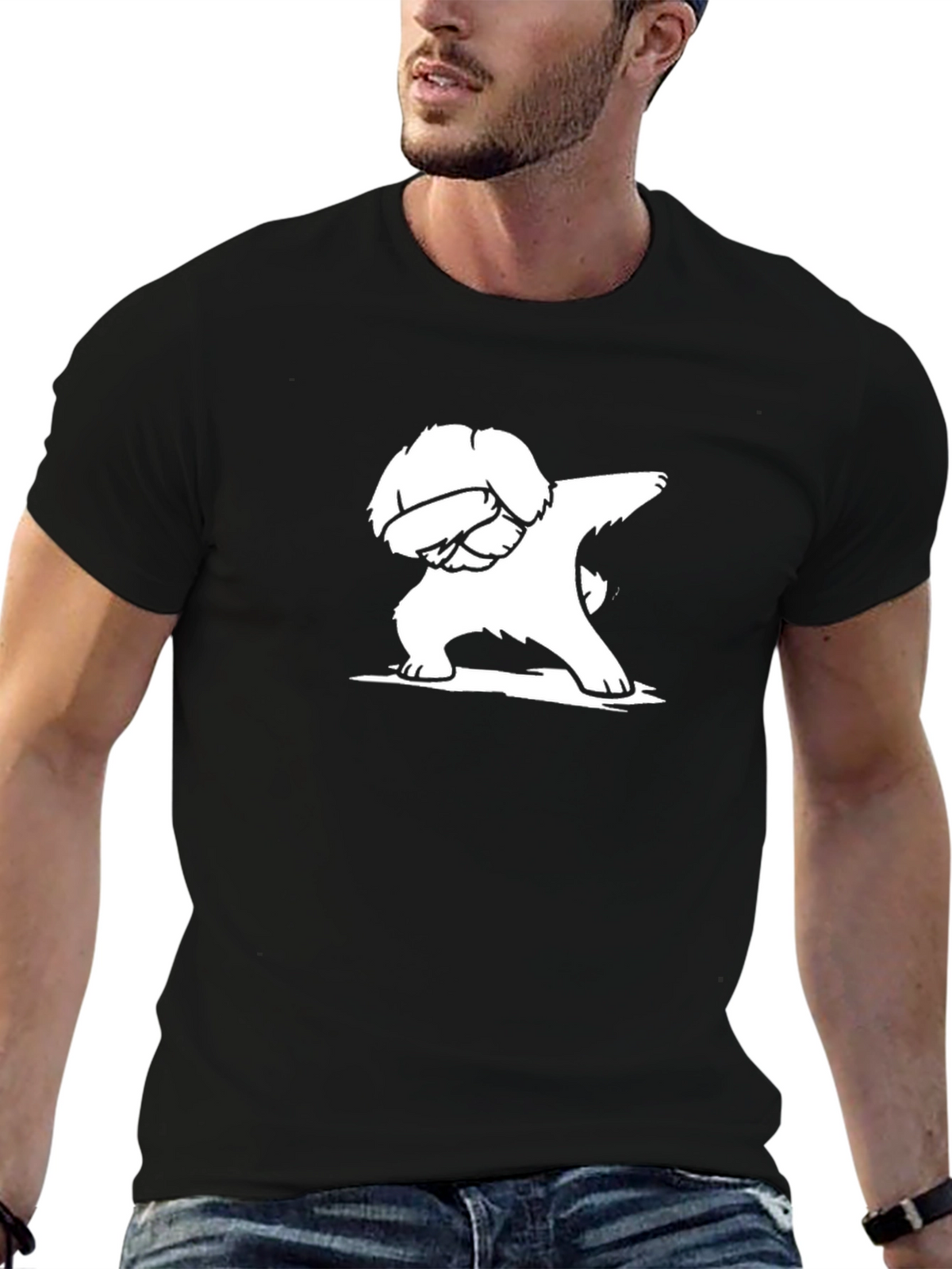 Dabbing Dog Graphic Tee - Black T-Shirt