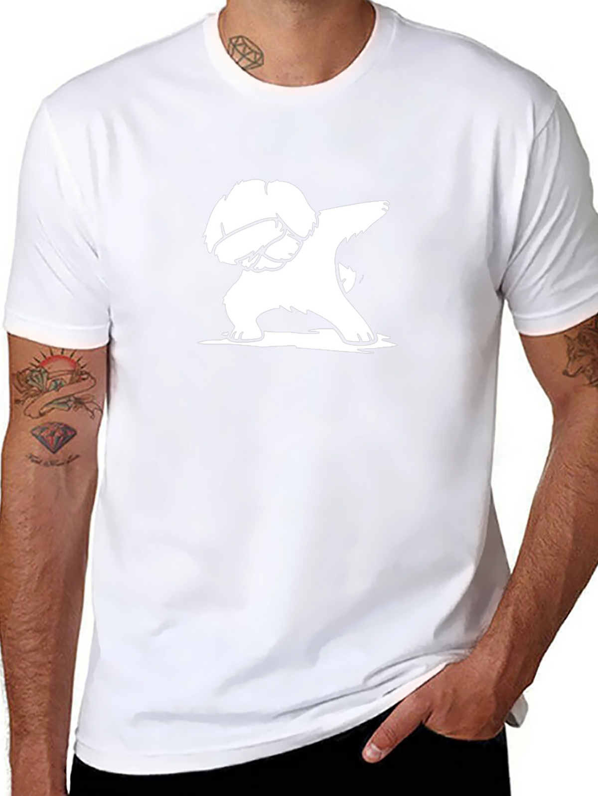 Dabbing Dog Graphic Tee - Black T-Shirt