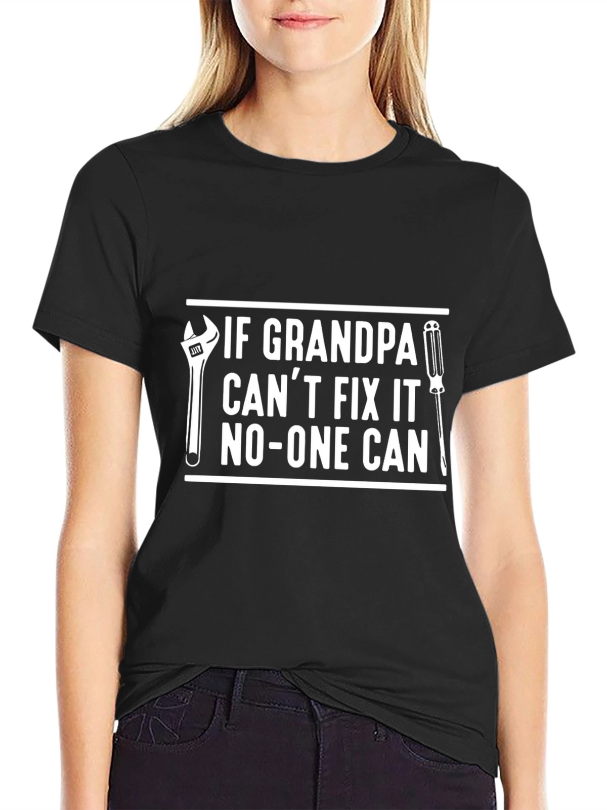 Grandpa Can Fix It Black T-Shirt