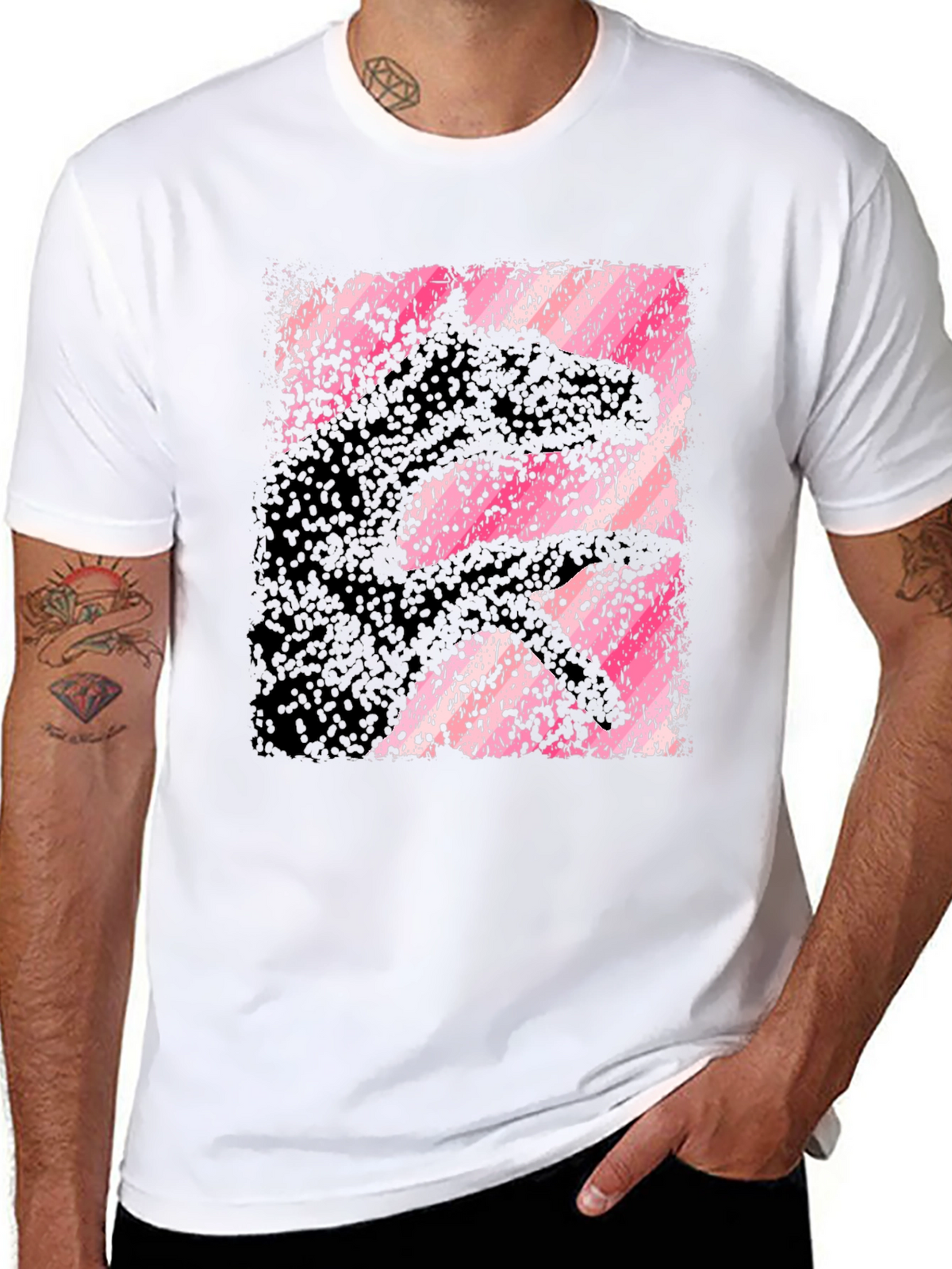 Abstract Hand Shadow Animal Graphic T-Shirt