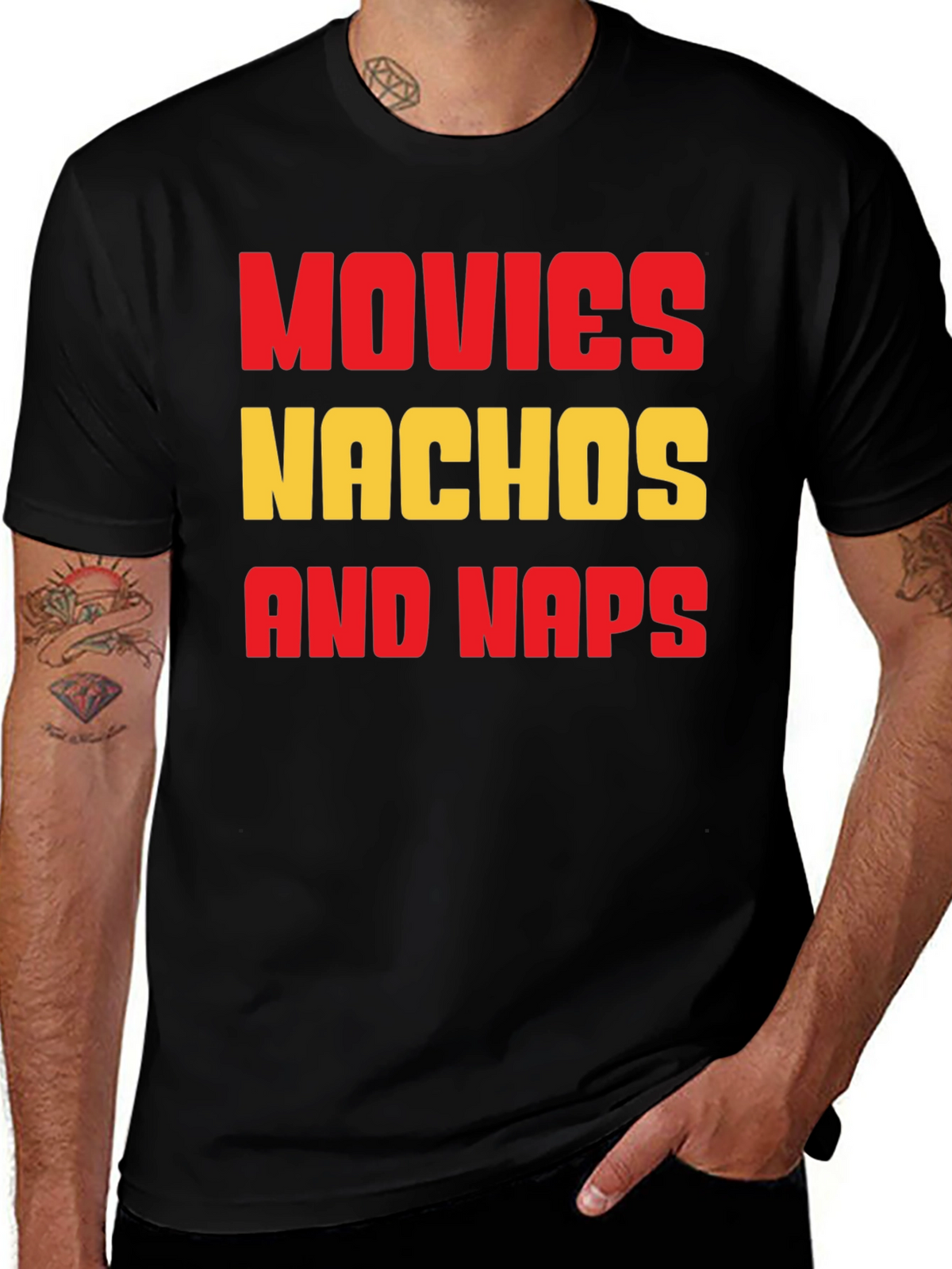 Movies Nachos and Naps Graphic T-Shirt
