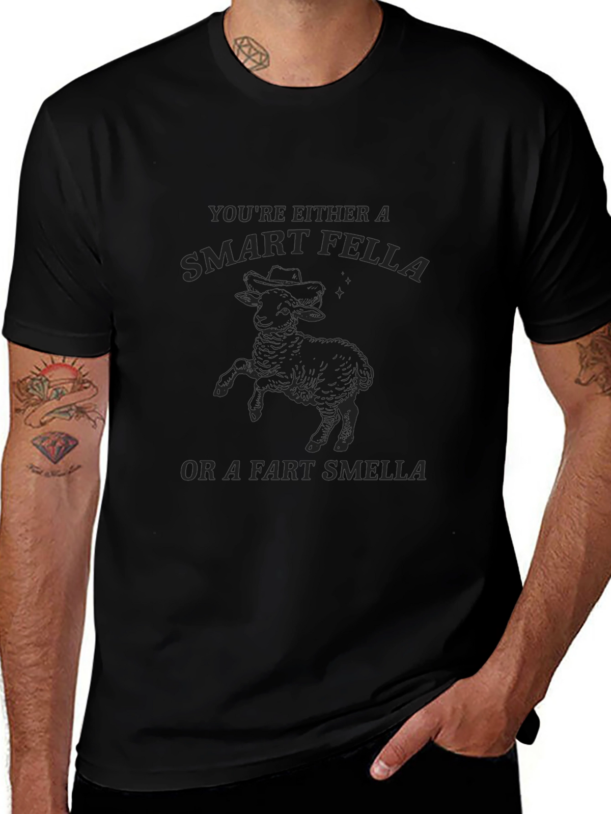 Smart Fella T-Shirt - Black Graphic Tee