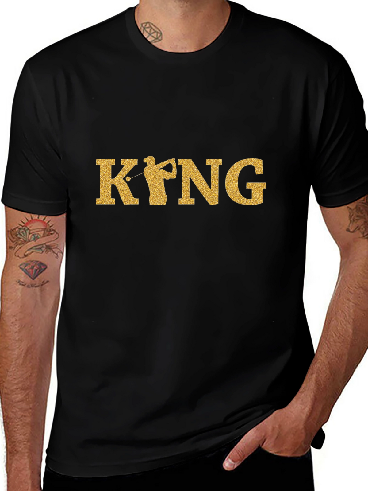Golf King Black Graphic Tee