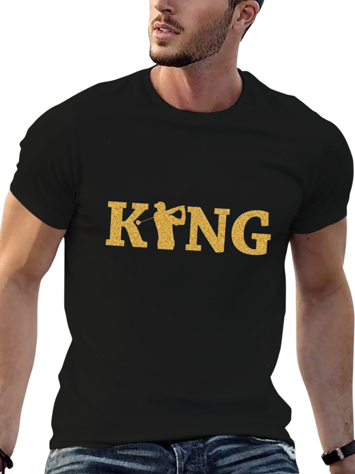 Golf King Black Graphic Tee
