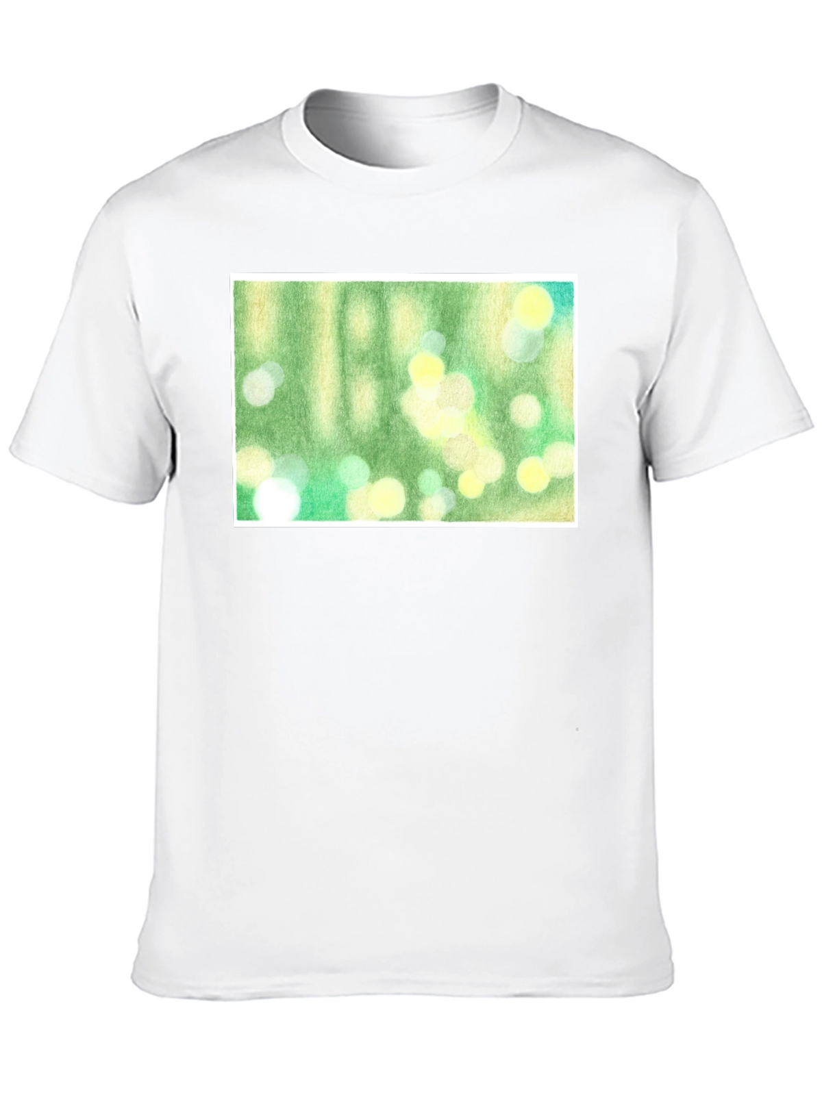 Green Bokeh Art Black T-Shirt