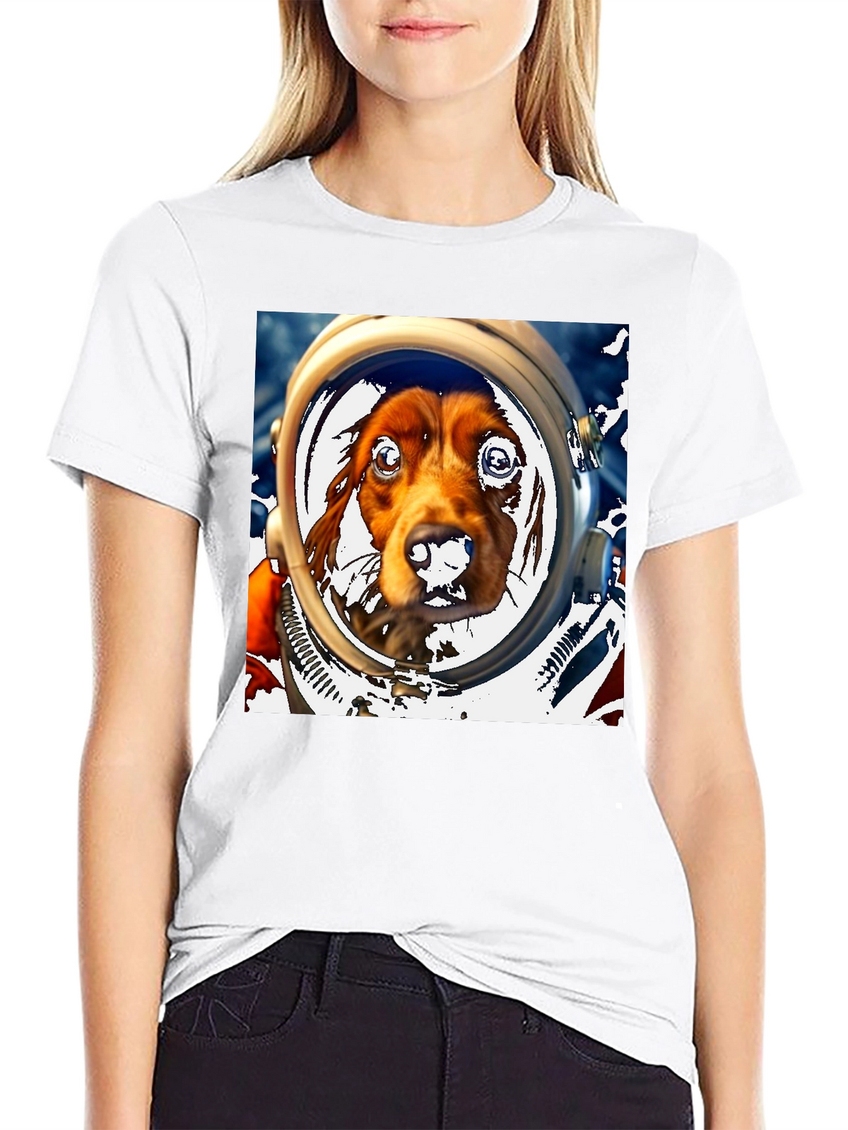 Dog Astronaut Graphic Tee - Space Dog Lover T-Shirt