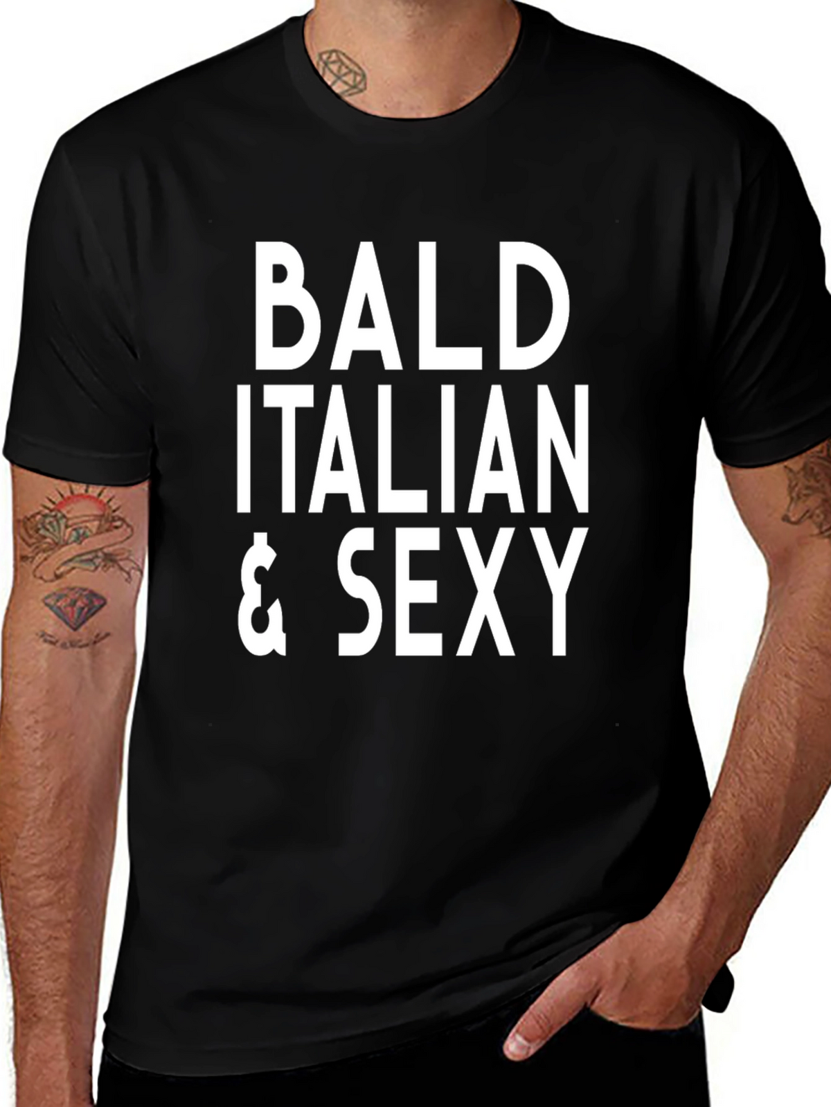 Bald Italian & Sexy T-Shirt - Funny Graphic Tee