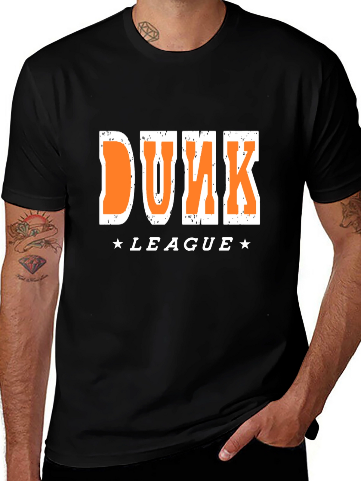 Dunk League Graphic T-Shirt - Black Cotton Tee