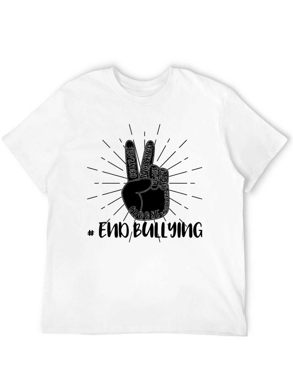 End Bullying T-Shirt Peace Sign Kindness Tee