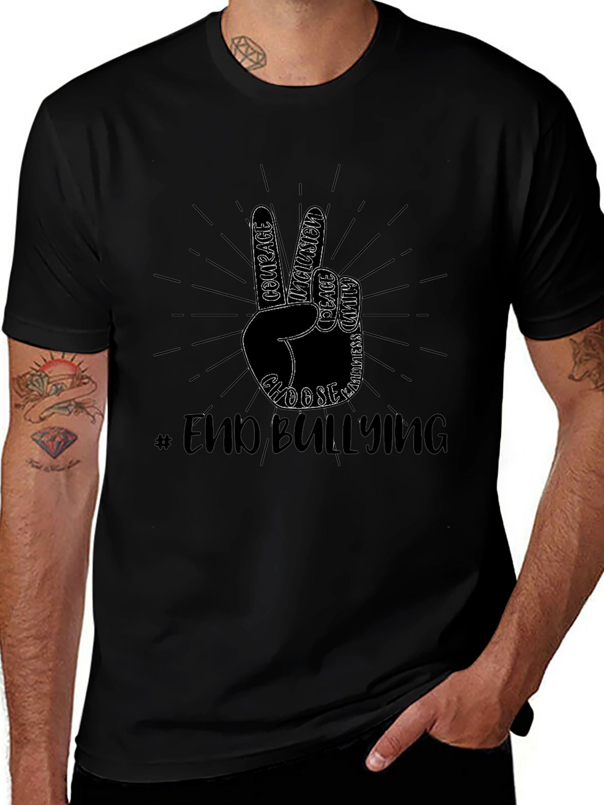 End Bullying T-Shirt Peace Sign Kindness Tee