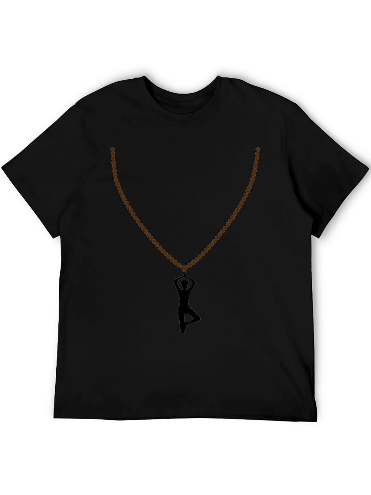 Yoga Silhouette Necklace T-Shirt - Black