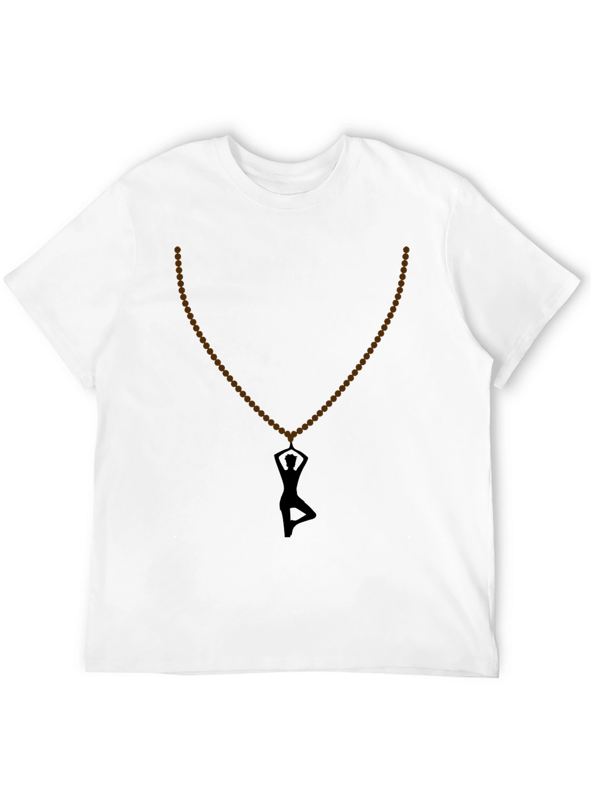 Yoga Silhouette Necklace T-Shirt - Black
