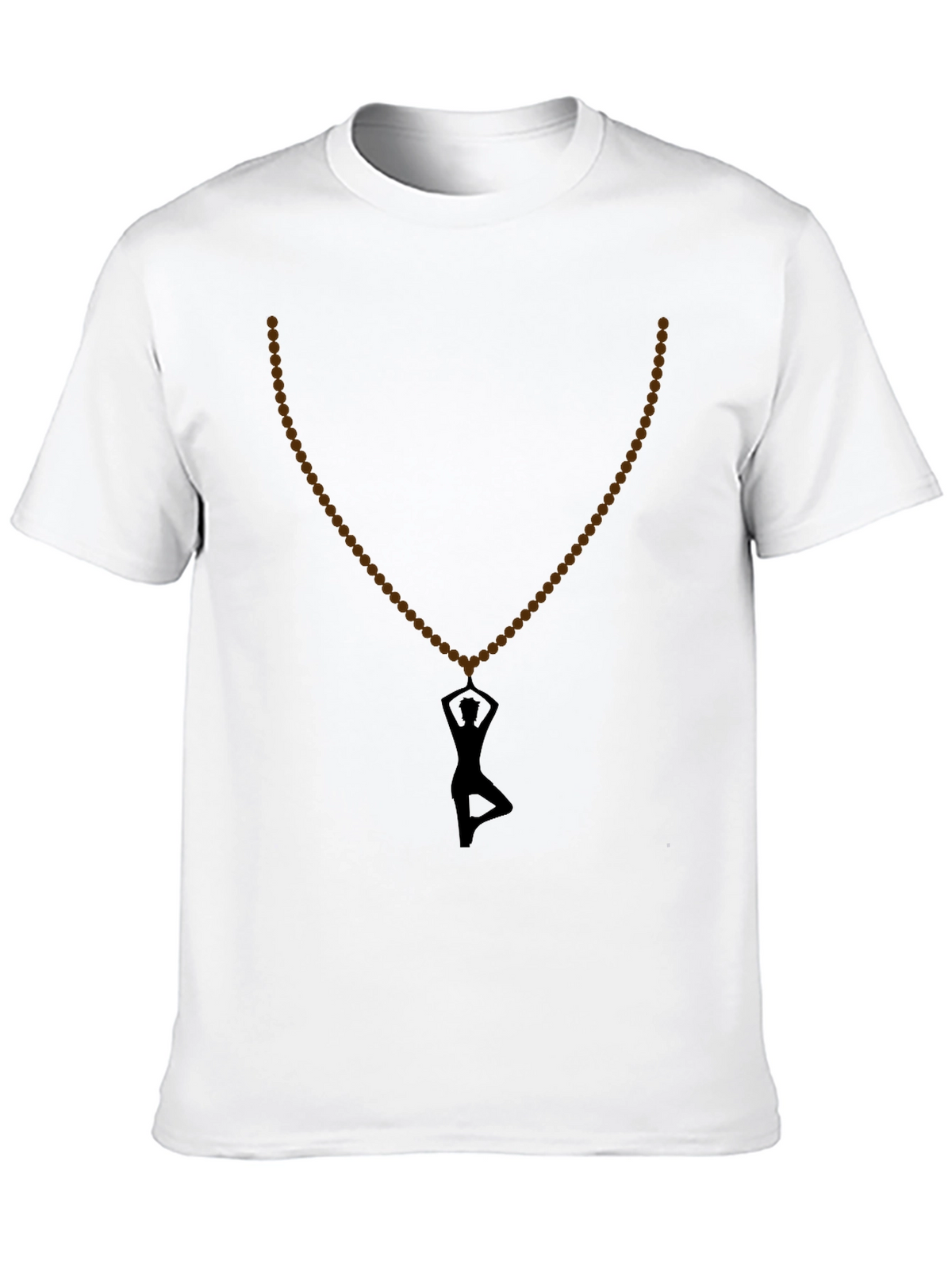 Yoga Silhouette Necklace T-Shirt - Black