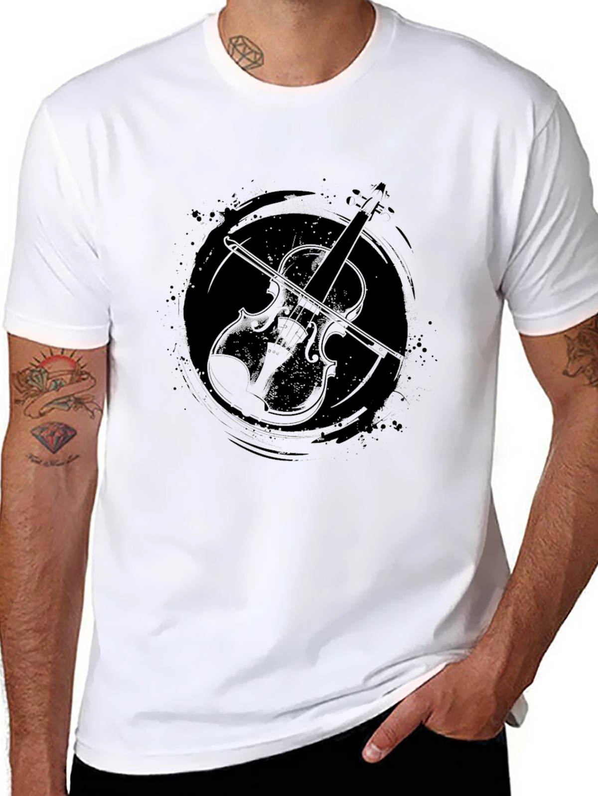 Violin Graphic Tee - Stylish Musician T-Shirt
