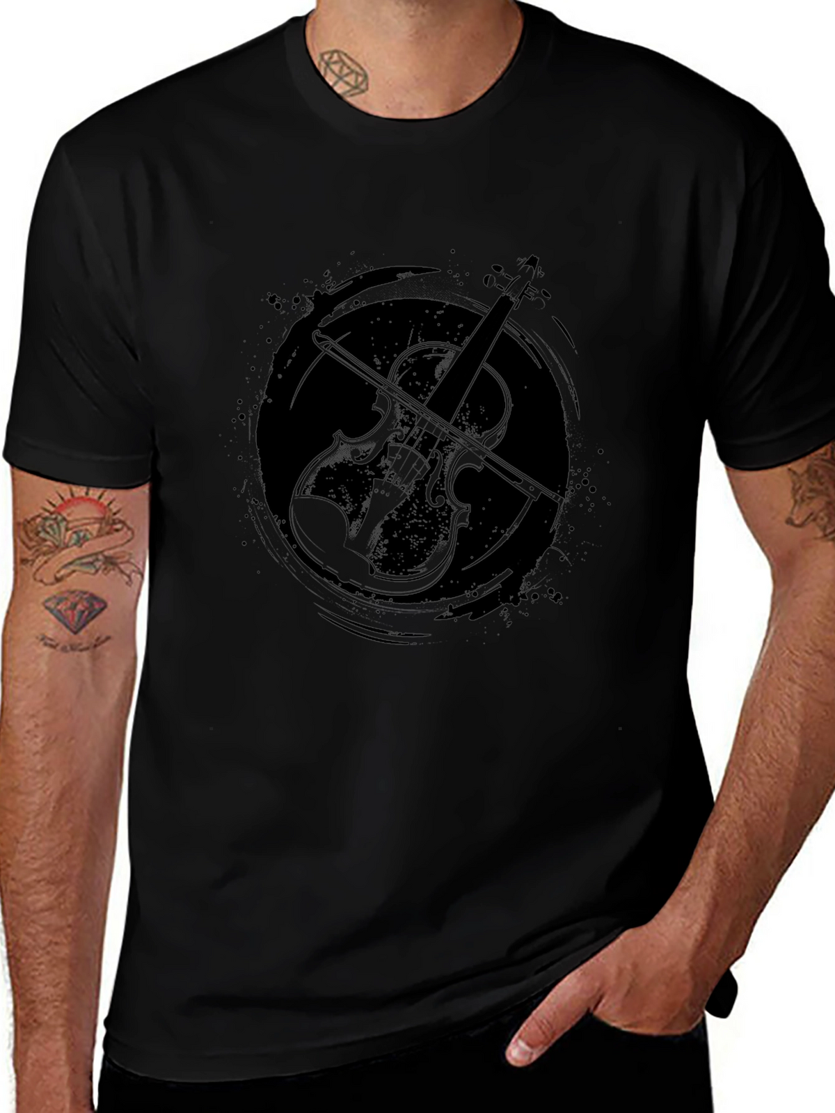 Violin Graphic Tee - Stylish Musician T-Shirt