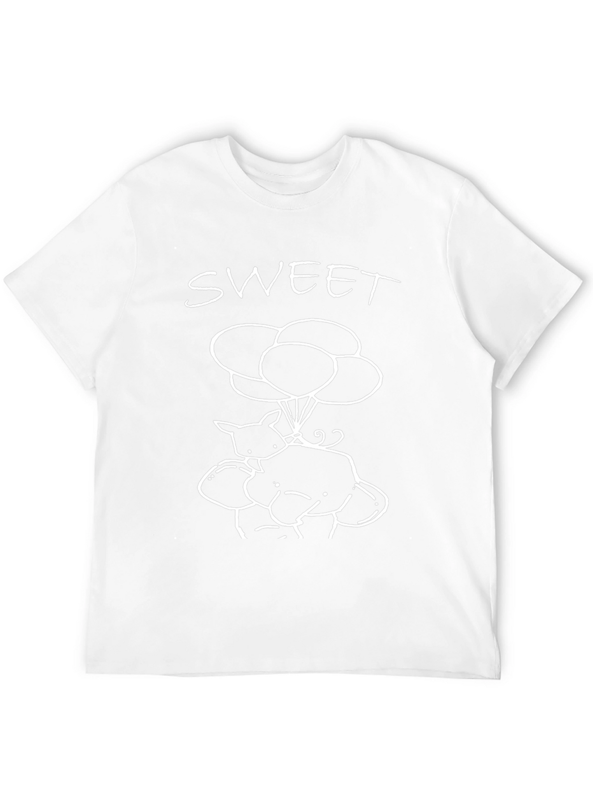 Sweet Cartoon Graphic Tee - Black