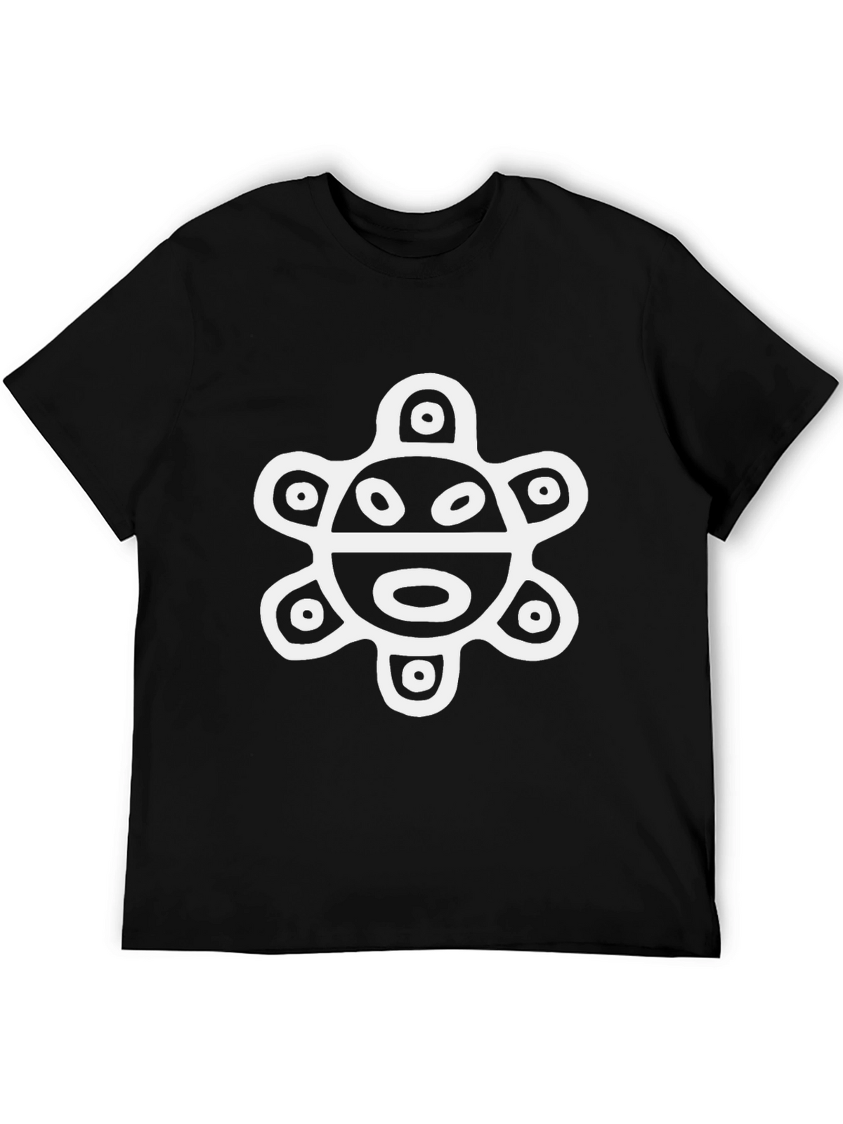 Black T-Shirt with Ancient Turtle Design