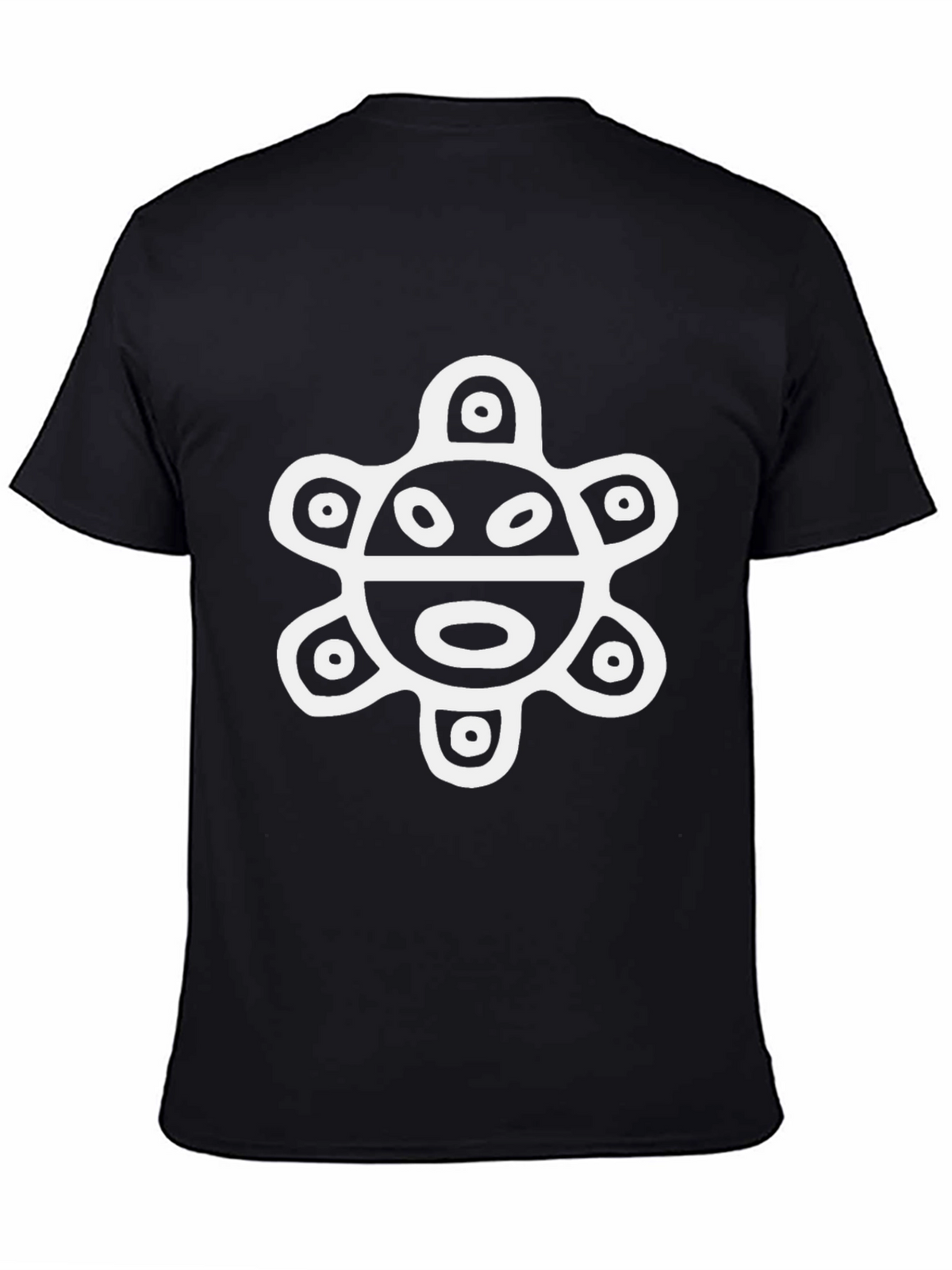 Black T-Shirt with Ancient Turtle Design